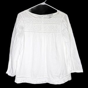 Jcrew Linen Eyelet Top
